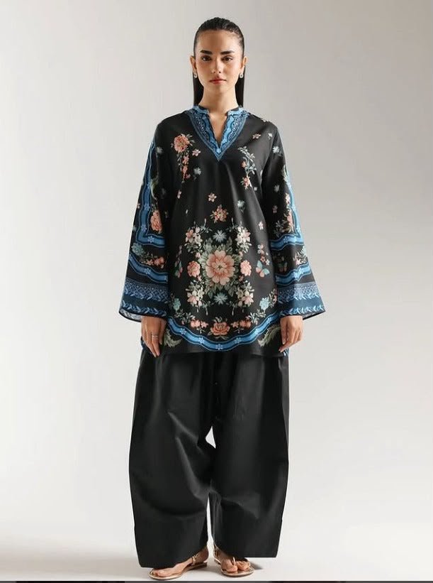 Digital Printed Kurti for Women | Doria Lawn Ethnic Kurti | 2 Piece Pakistani Dress Image 4