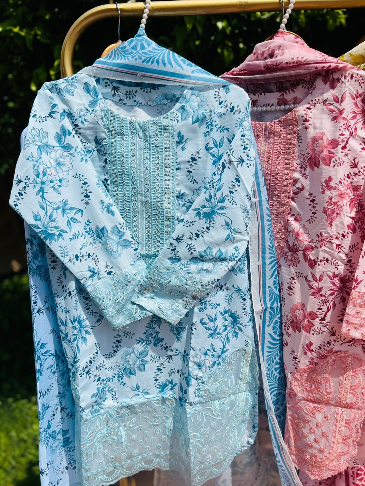 Digital Printed Farshi Shalwar & Short Shirt 3-Piece – Available in 6 Colors Image 5